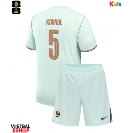 Frankrijk Jules Kounde #5 Uit tenue Kids WK 2026 Korte Mouw (+ Korte broeken)